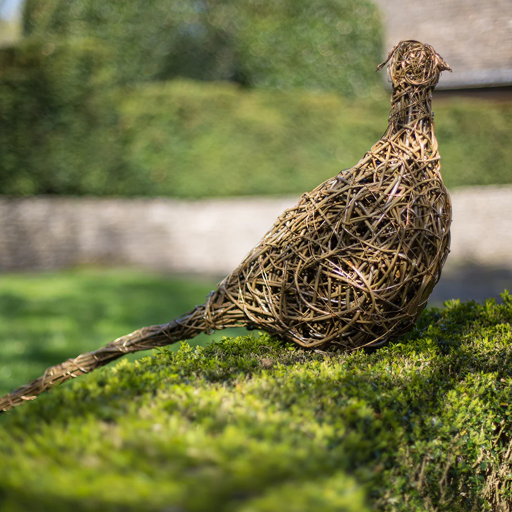 Lookout - Ring-necked “Cock” Pheasant Willow Sculpture - Image 3